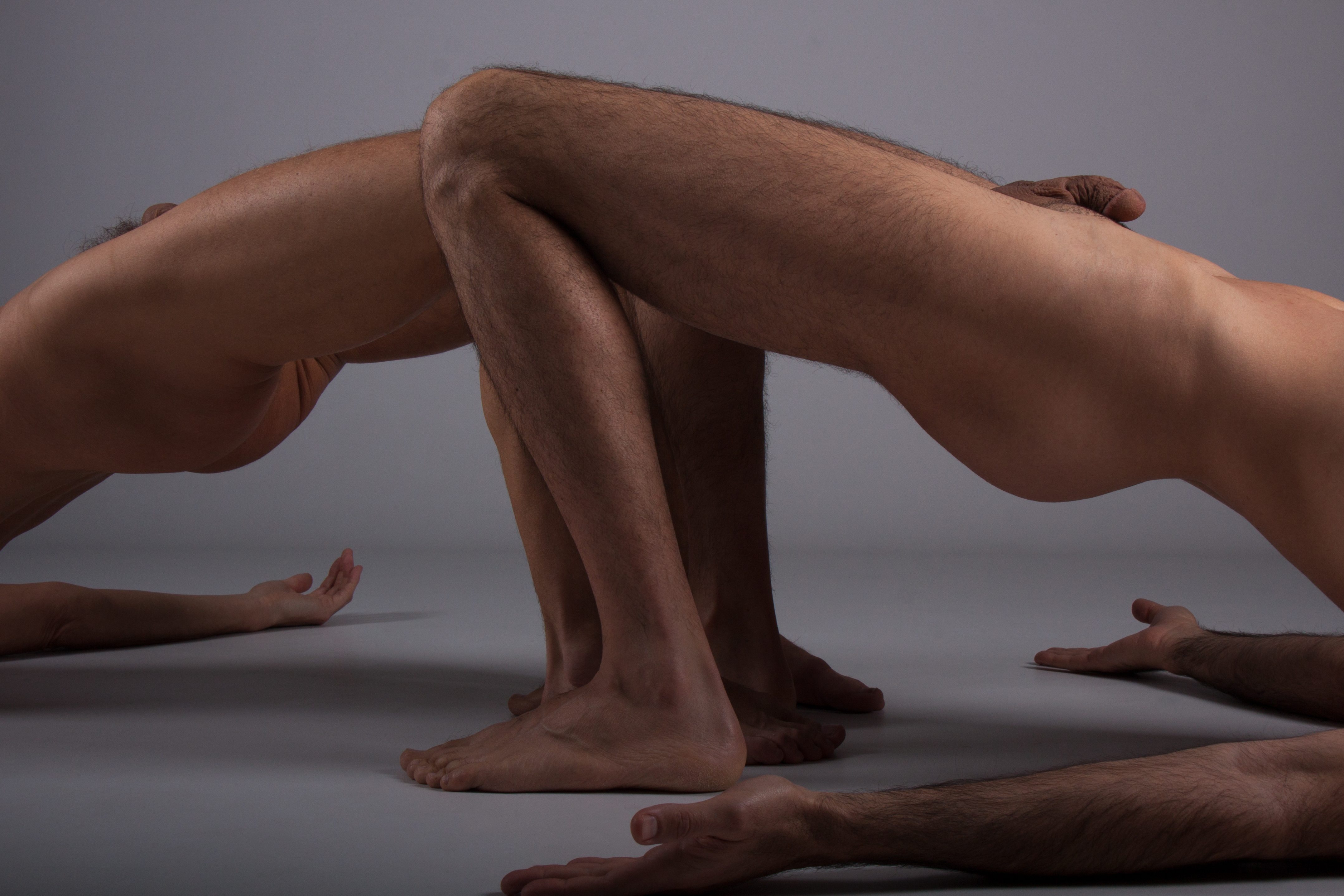 Couple Naked Yoga.